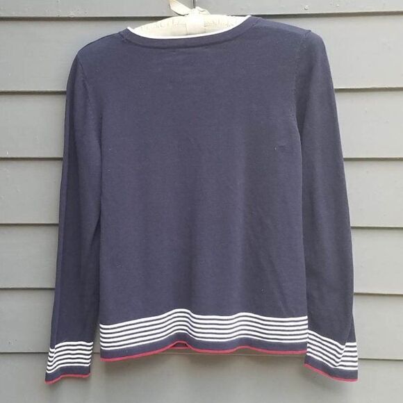 Christopher & Banks Nautical Cotton Pullover Top Size Medium - Picture 3 of 8
